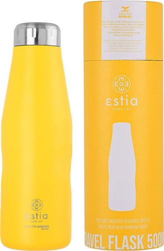 Estia Travel Flask Save Aegean Μπουκάλι Θερμός Burnt Yellow 500ml