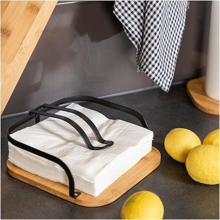 Estia Χαρτοπετσετοθήκη Ξύλινη Μαύρη 20x20x7cm