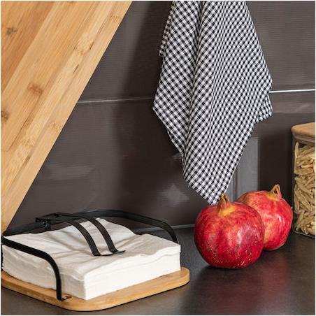 Estia Χαρτοπετσετοθήκη Ξύλινη Μαύρη 20x20x7cm