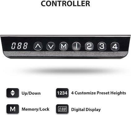 Eureka Ergonomic ERK-ES71-B-US-V3 Ηλεκτρικό Γραφείο Gaming Ξύλινο Γκρι με Μεταλλικά Πόδια, Ρυθμιζόμενο Ύψος & LED 180x60x75cm 22.01.0142