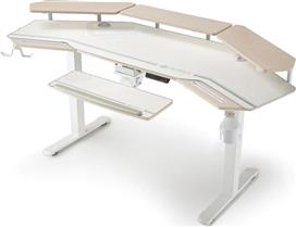 Eureka Ergonomic ERK-ES71-MW-US Ηλεκτρικό Γραφείο Gaming Ξύλινο Λευκό με Μεταλλικά Πόδια, Ρυθμιζόμενο Ύψος & LED 180x60x75cm 22.01.0143