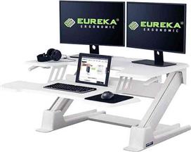 Eureka Ergonomic Γραφείο Gaming CV-PRO 36 Ξύλινο με Μεταλλικά Πόδια White 90x81.5x140cm ERK-CV-PRO36W 22.01.0013