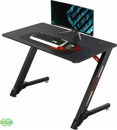 Eureka Ergonomic Γραφείο Gaming Z43 Ξύλινο με Μεταλλικά Πόδια Black 110x60x75.4cm ERK-GD-4301 22.01.0024