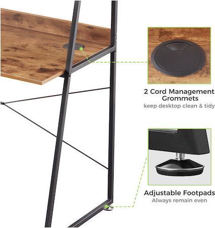 Eureka Ergonomic Γραφείο με Μεταλλικά Πόδια Καφέ 120x57.7x130cm ERK-CD-48VP 22.01.0052