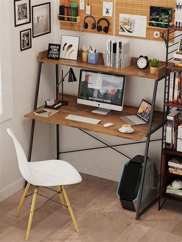 Eureka Ergonomic Γραφείο με Μεταλλικά Πόδια Καφέ 120x57.7x130cm ERK-CD-48VP 22.01.0052