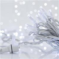 Eurolamp 100 Χριστουγεννιάτικα Λαμπάκια LED Ψυχρό Λευκό 11.6μ σε Σειρά με Άσπρο Καλώδιο 600-11101