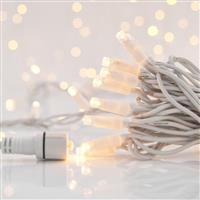 Eurolamp 100 Χριστουγεννιάτικα Λαμπάκια LED Θερμό Λευκό 11.6μ σε Σειρά με Άσπρο Καλώδιο 600-11102