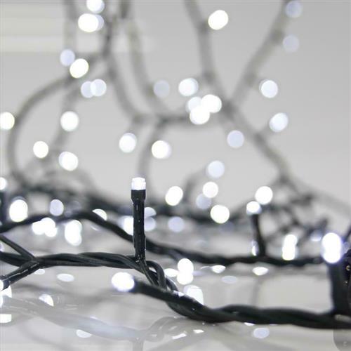 Eurolamp 1200 Χριστουγεννιάτικα Λαμπάκια LED Ψυχρό Λευκό 60m σε Σειρά με Πράσινο Καλώδιο 600-11348