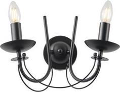 Eurolamp 144-47011 Kristallo Φωτιστικό Τοίχου με Ντουί E14 Μαύρο 32x30cm