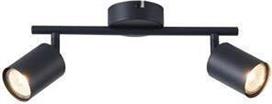 Eurolamp 145-25221 Διπλό Σποτ με Ντουί GU10 σε Μαύρο Χρώμα