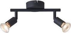 Eurolamp 145-25236 Vorras Διπλό Σποτ με Ντουί GU10 σε Μαύρο Χρώμα