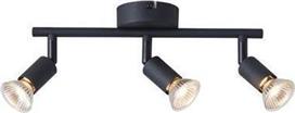 Eurolamp 145-25237 Vorras Τριπλό Σποτ με Ντουί GU10 σε Μαύρο Χρώμα