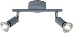 Eurolamp 145-25244 Vorras Διπλό Σποτ με Ντουί GU10 σε Γκρι Χρώμα