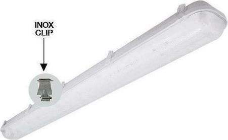 Eurolamp 147-56065 Στεγανό Φωτιστικό Σκαφάκι Οροφής Εξωτερικού Χώρου T8 Γκρι 