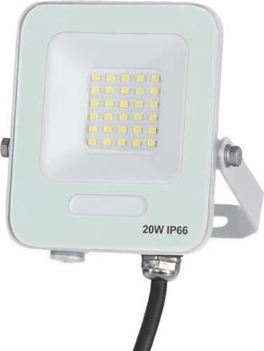 Eurolamp 147-69034 Στεγανός Προβολέας LED 20W Φυσικό Λευκό 4000K IP66