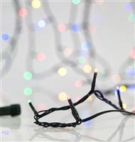 Eurolamp 280 Χριστουγεννιάτικα Λαμπάκια LED Πολύχρωμα σε Σειρά με Πράσινο Καλώδιο και Προγράμματα Χωρίς Μετασχηματιστή 600-11809