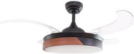 Eurolamp 300-25049 Ανεμιστήρας Οροφής 107cm με Φως και Τηλεχειριστήριο Wood Μαύρος