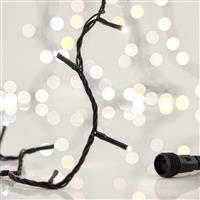 Eurolamp 300 Χριστουγεννιάτικα Λαμπάκια LED Θερμό Λευκό 18.15m σε Σειρά με Πράσινο Καλώδιο και Προγράμματα 600-11860