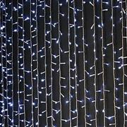Eurolamp 360 Χριστουγεννιάτικα Λαμπάκια LED Φυσικό Λευκό 2m x 200cm τύπου Κουρτίνα με Διαφανές Καλώδιο 600-11370