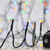Eurolamp 400 Χριστουγεννιάτικα Λαμπάκια LED Πολύχρωμα 20m σε Σειρά με Πράσινο Καλώδιο και Προγράμματα 600-11552