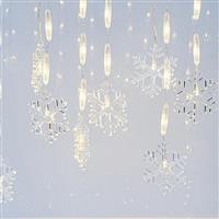 Eurolamp 56 Χριστουγεννιάτικα Λαμπάκια LED Θερμό Λευκό 3m x 80cm τύπου Βροχή με Διαφανές Καλώδιο 600-11447