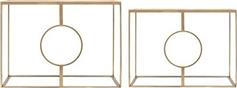 Eurolamp 810-00152 Κονσόλα Μεταλλική με Γυάλινη Επιφάνεια Χρυσή Σετ 2τμχ Μ107xΠ35.5xΥ79cm