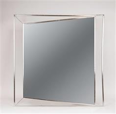 Eurolamp 811-40015 Καθρέπτης Τοίχου με Ασημί Μεταλλικό Πλαίσιο 90x90cm