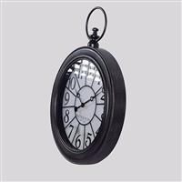 Eurolamp 813-30043 Αντικέ Ρολόι Τοίχου Πλαστικό Μαύρο Λευκό 59.2x5.8x44.2cm