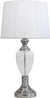 Eurolamp 814-40021 Γυάλινο Πορτατίφ με Λευκό Καπέλο και Ασημί Βάση