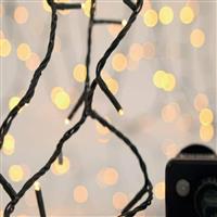 Eurolamp 900 Χριστουγεννιάτικα Λαμπάκια LED Θερμό Λευκό 44.95m σε Σειρά με Πράσινο Καλώδιο και Προγράμματα 600-11596