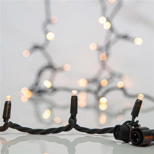 Eurolamp 96 Χριστουγεννιάτικα Λαμπάκια LED Θερμό Λευκό σε Σειρά με Πράσινο Καλώδιο 600-11986