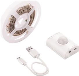 Eurolamp Αδιάβροχη Ταινία LED Τροφοδοσίας USB (5V) με Θερμό Λευκό Φως Μήκους 1m και 30 LED ανά Μέτρο με Αισθητήρα Κίνησης Τύπου SMD2835 145-70023