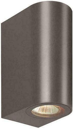 Eurolamp Επιτοίχιο Σποτ Εξωτερικού Χώρου GU10 σε Ασημί Χρώμα 145-82067
