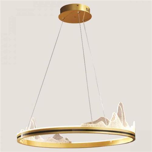 Eurolamp Μοντέρνο Κρεμαστό Φωτιστικό με Ενσωματωμένο LED Χρυσό 144-15002