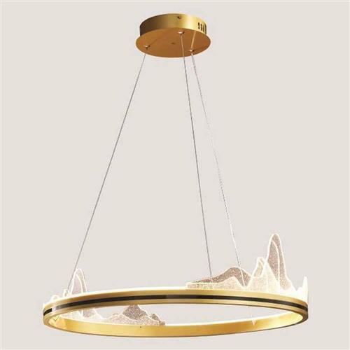 Eurolamp Μοντέρνο Κρεμαστό Φωτιστικό με Ενσωματωμένο LED Χρυσό 144-15003