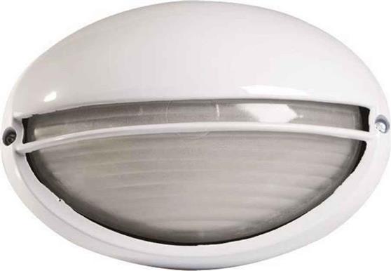 Eurolamp 147-55066 Στεγανή Επιτοίχια Πλαφονιέρα Εξωτερικού Χώρου E27 σε Λευκό Χρώμα