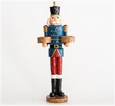 Eurolamp Στρατιώτης Χριστουγεννιάτικο Κηροπήγιο Μπλε με 2 Θέσεις 43cm 600-45450