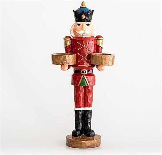 Eurolamp Στρατιώτης Χριστουγεννιάτικο Κηροπήγιο με 2 Θέσεις 38cm 600-45452