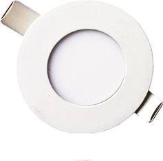 Eurolamp Στρογγυλό Μεταλλικό Χωνευτό Σποτ με Ενσωματωμένο LED και Ψυχρό Λευκό Φως 3W Λευκό 85x8.5cm 145-68600