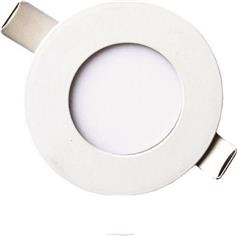 Eurolamp Στρογγυλό Μεταλλικό Χωνευτό Σποτ με Ενσωματωμένο LED και Θερμό Λευκό Φως 3W Λευκό8.5x8.5cm