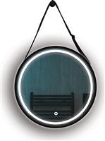 Eurolamp Στρογγυλός Καθρέπτης Μπάνιου Led από Μέταλλο 60x60cm Μαύρος 144-88007
