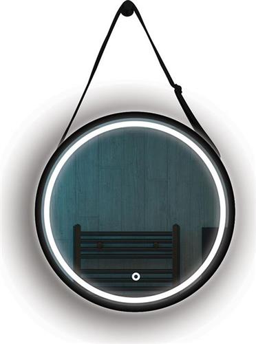 Eurolamp Στρογγυλός Καθρέπτης Μπάνιου Led από Μέταλλο 60x60cm Μαύρος 144-88007