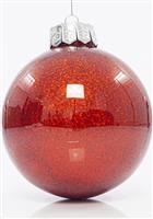 Eurolamp Χριστουγεννιάτικη Μπάλα Πλαστική Κόκκινη με Χρυσόσκονη 13cm Σετ 2τμχ 600-42728