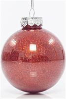Eurolamp Χριστουγεννιάτικη Μπάλα Πλαστική Κόκκινη με Χρυσόσκονη 8cm Σετ 6τμχ 600-42726