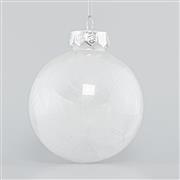 Eurolamp Χριστουγεννιάτικη Μπάλα Πλαστική Λευκή 8cm Σετ 6τμχ 600-42710