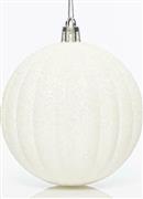 Eurolamp Χριστουγεννιάτικη Μπάλα Πλαστική Λευκή 8cm Σετ 6τμχ 600-42732