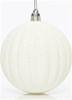 Eurolamp Χριστουγεννιάτικη Μπάλα Πλαστική Λευκή 8cm Σετ 6τμχ 600-42732