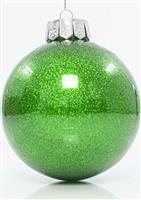 Eurolamp Χριστουγεννιάτικη Μπάλα Πλαστική Πράσινη με Χρυσόσκονη 13cm Σετ 2τμχ 600-42723