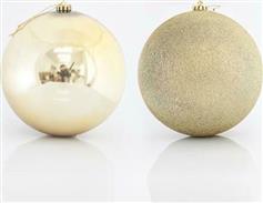 Eurolamp Χριστουγεννιάτικη Μπάλα Πλαστική Χρυσή 20cm Σετ 2τμχ 600-42595
