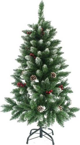 Eurolamp Χριστουγεννιάτικο Δέντρο Berry Πράσινο Χιονισμένο 120cm με Μεταλλική Βάση 600-30169